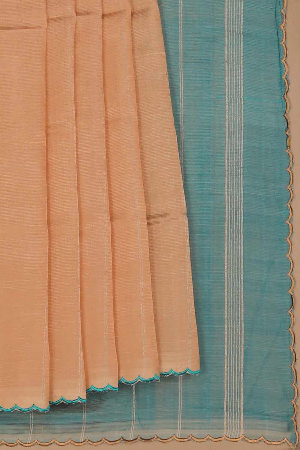 Image of Mangalgiri Silk Beige Saree